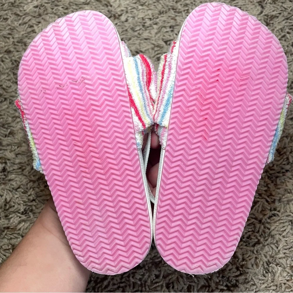 Janie & Jack Stripe Terry‎ Bow Pool Slides size 8